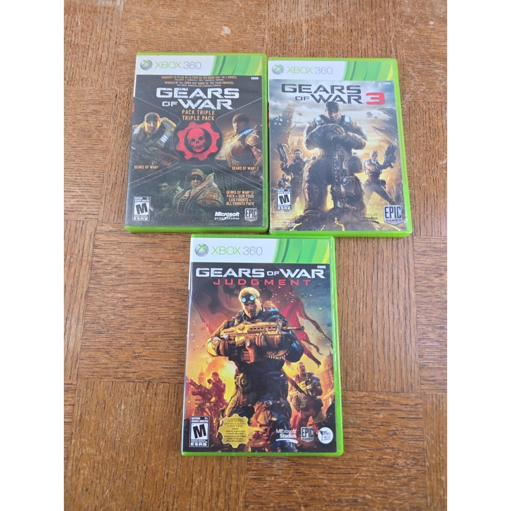 Gears Of War 1,2,3 + Judgement Bundle Lot (Xbox 360) Tested